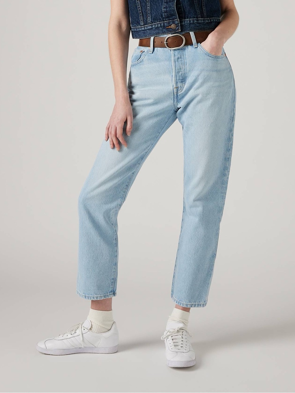 Levi’s 501 Cropped Ankle Jeans - Light Blue
